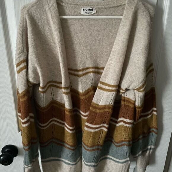 Striped Multicolor Women's cardigan Sweater size s - Picture 3 of 8